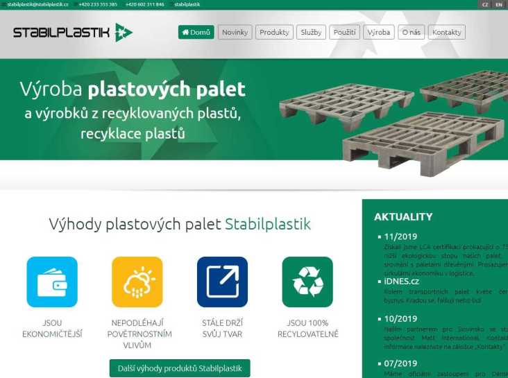 recyklované plastové palety